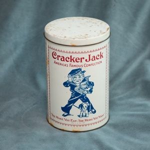 Vintage Cracker Jack Tin 1980s replica of 1900s